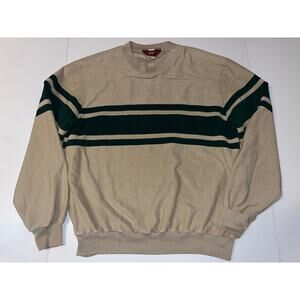 Vintage Lee crewneck large olive green beige 80s